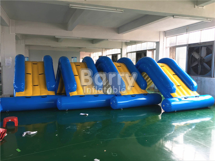 Commercial 4 * 2 * 2M Floating Water Inflatable Slide With 0.9mm PVC Tarpaulin
