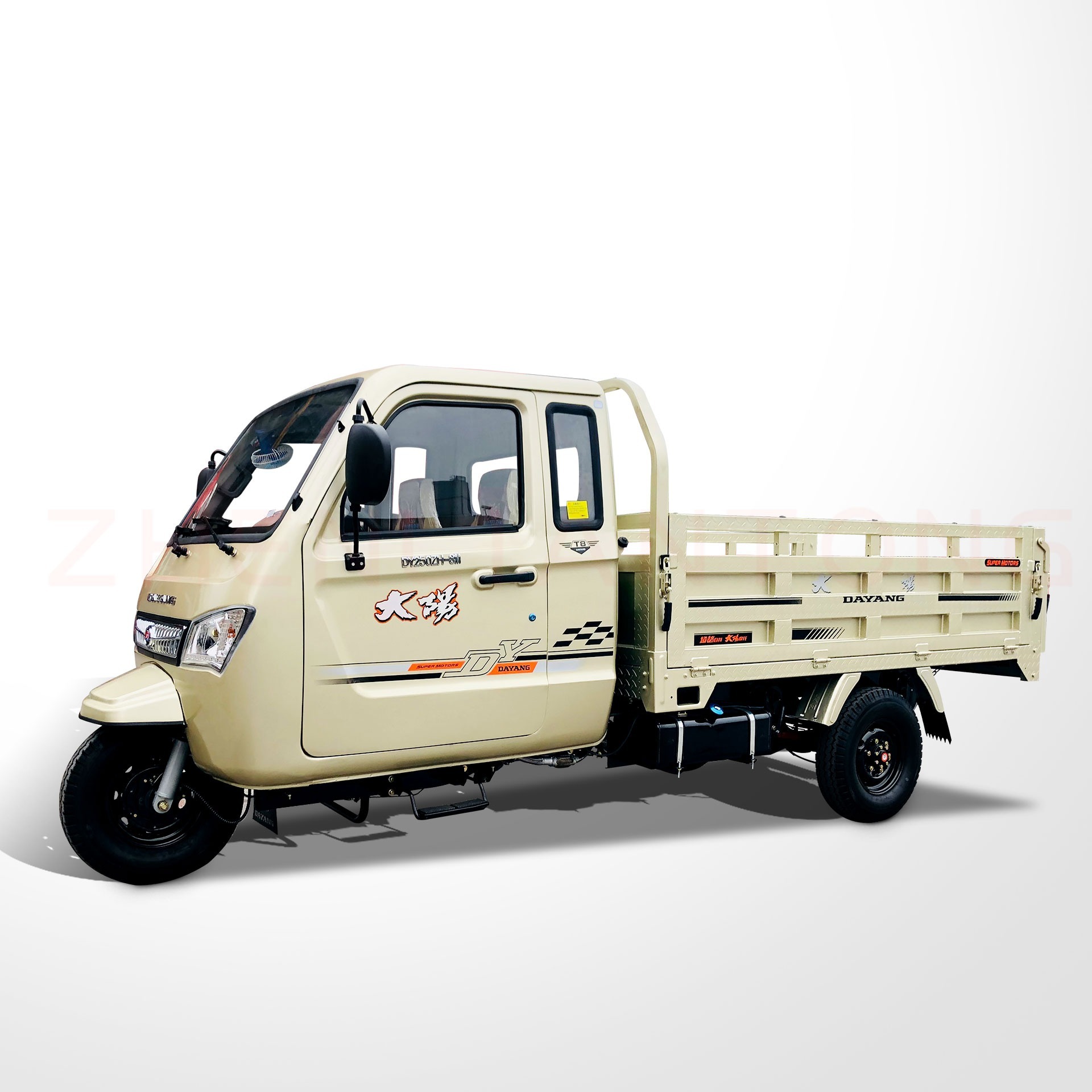 Dayang 3wheels Motorcycle Tricycle with Customized Cargo Box Size 2.4*1.5 and 12V Power