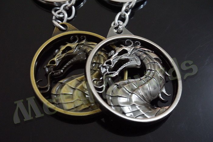 Dragon Designed Zinc Alloy Metal Key Chains Metal Keyrings Antique Gold Silver Plating
