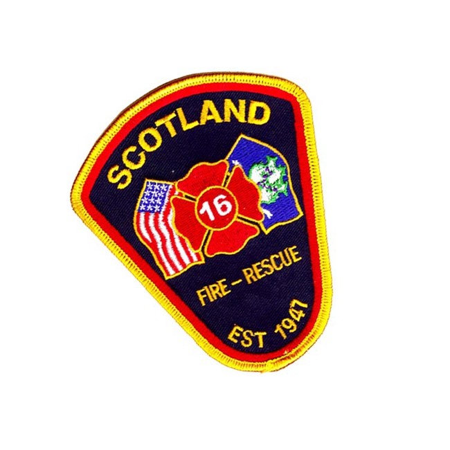 ODM 3D Twill Custom Fire Dept Patches 9 Colors Scotland Patch
