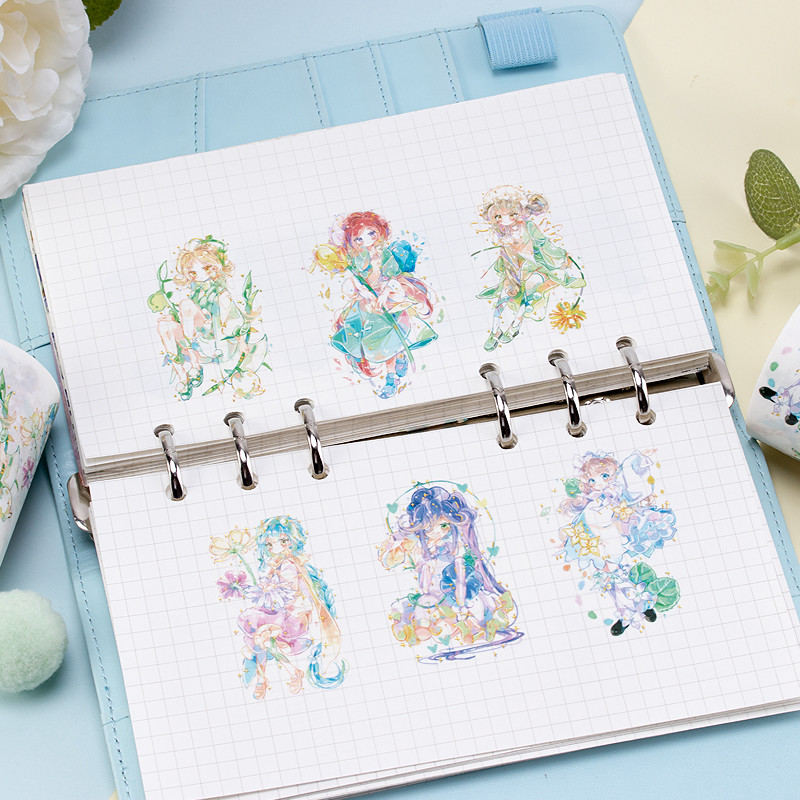 Reusable Anime Characters 55mm Foil Wide Washi Tape