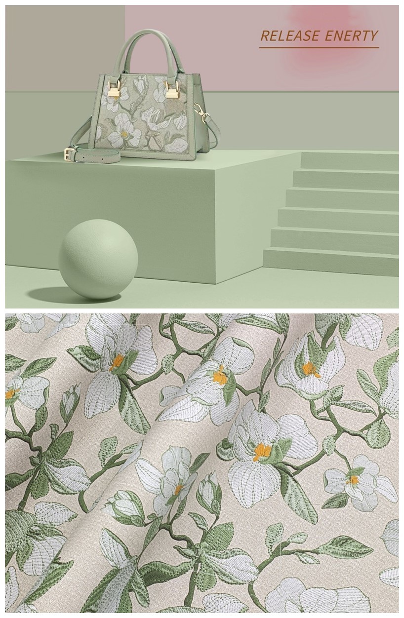 0.8mm Printed Flower Brushed Base PVC Leather For Handbag Packing Box Phone Case Decoration Usage