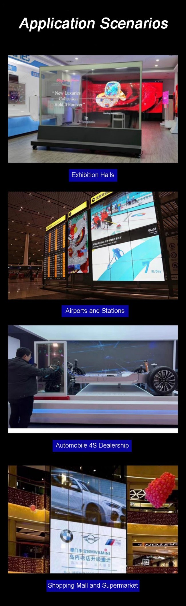 Touch OLED Transparent Screen Cutting Edge Display Science Technology Exhibitions Charm Suitable in Stock