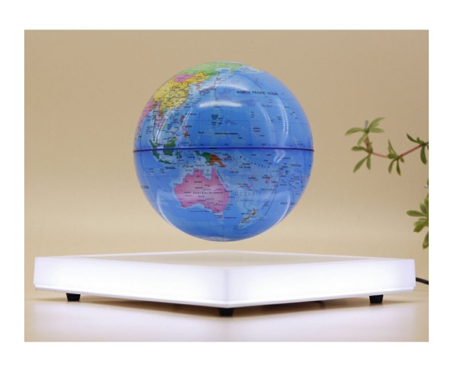 led light square magnetic levitation floating bottom 6inch 7inch 8inch globe lamp for decor gift