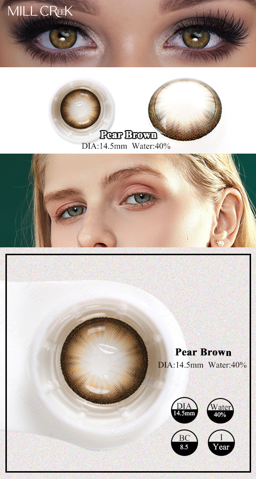 3 Tone Color Enhancing Chestnut Brown Contact Lens For Light Eyes