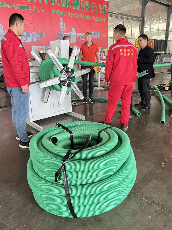 HDPE / UPVC Corrugated Pipe Making Machine Double Wall Flexible Plastic Pipe Extruder