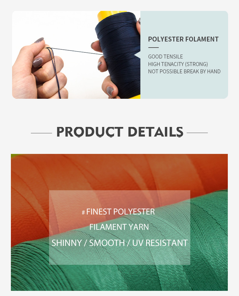 High Tenacity Polyester Thread 210D/2 with Low Shrinkage For Sewing