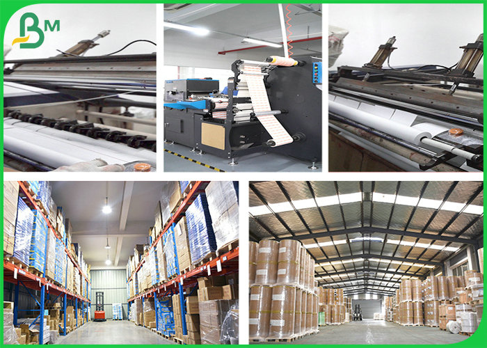 Waterproof 55gsm 640mm Roll Thermal Paper For Carton Sticker Label
