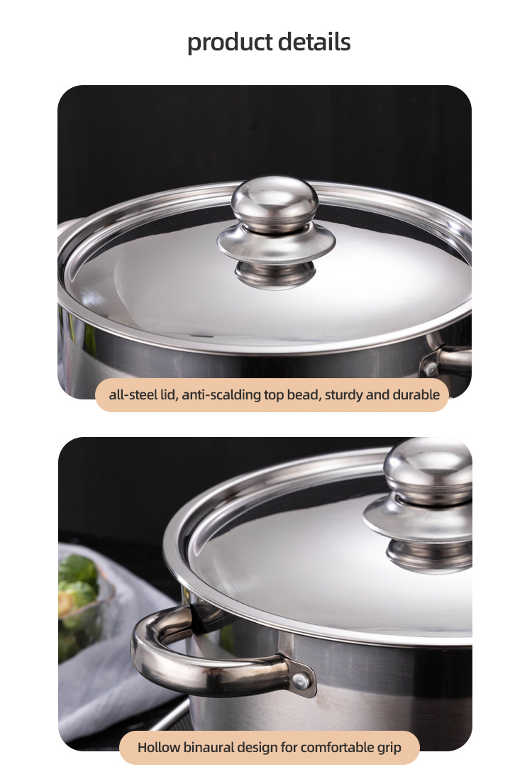 Hot Sale 8 Piece Royal Kitchen Cookware Soup Pot Set Stainless Steel Pot Cooking Cookware Set