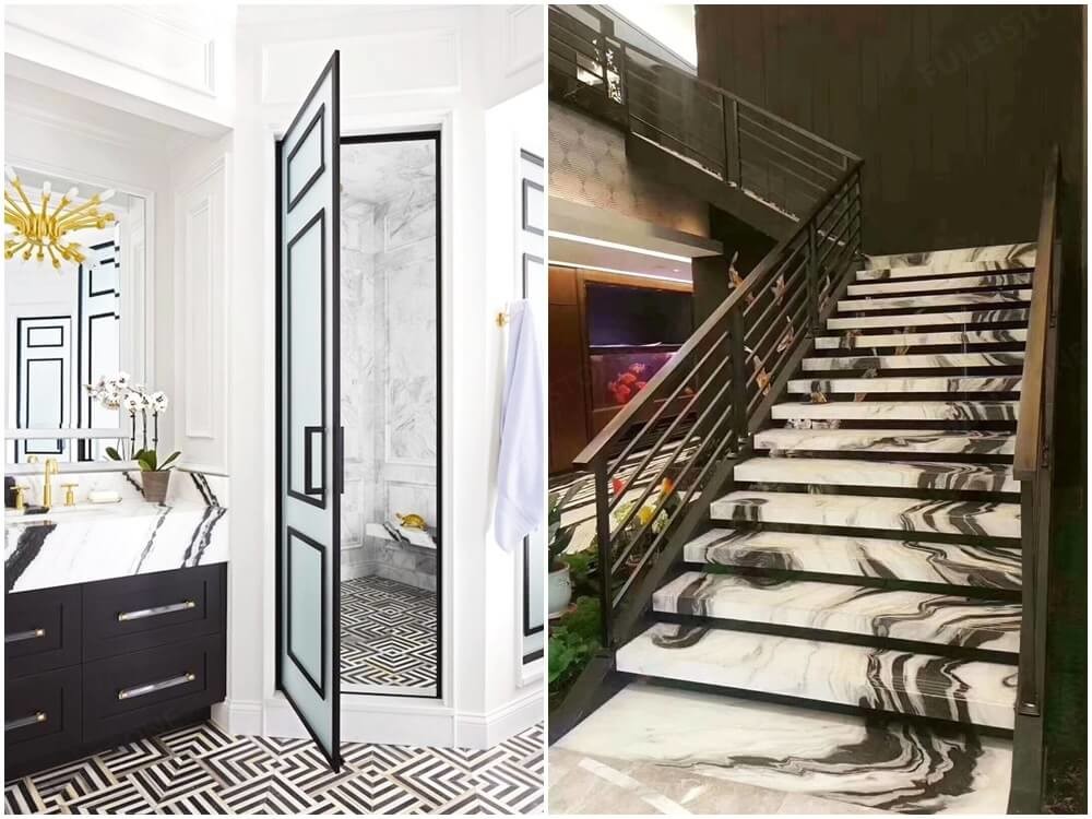 Honed Exotic Thick 3cm 30x120cm Panda White Marble Tile