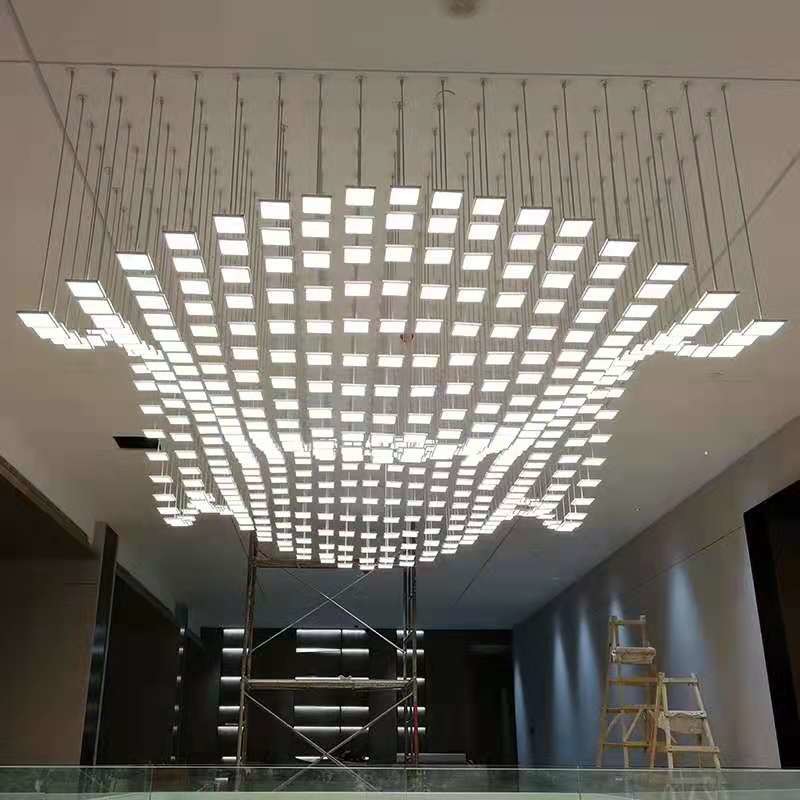 Customized Smart Elegant Extra Large Chandeliers Contemporary Wave Led Chandelier