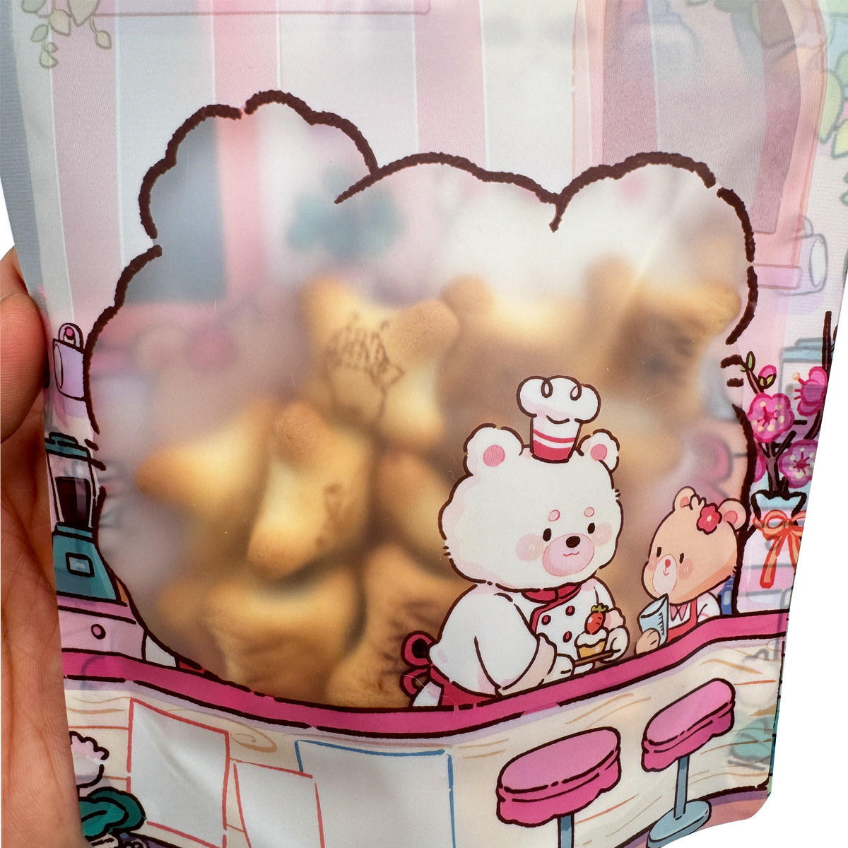 Cartoon Design Customized Stand Up Zipper Bags For Food Packaging With Window