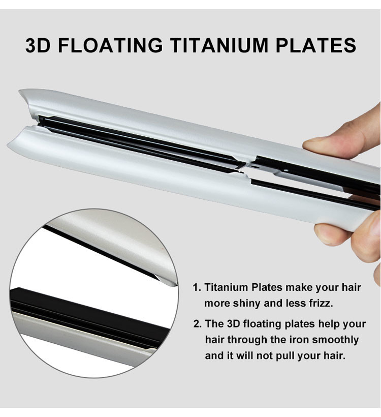Portable 2 In 1 Hair Straightener And Curler Ceramic Plate With LED Display
