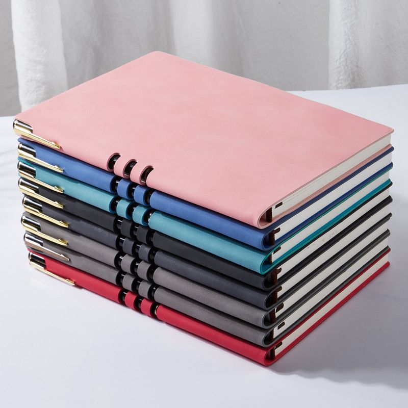 Soft Cover Pu Leather Notebook with Elastic Pen Holder Customized Paper Notebook