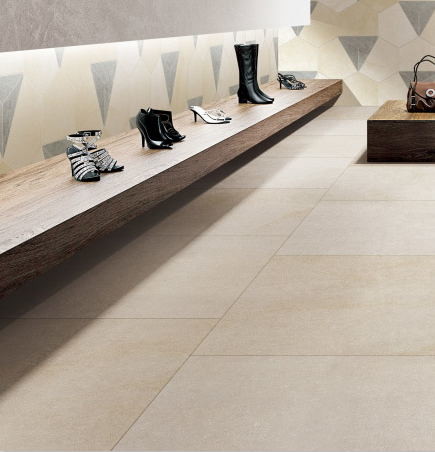 Beige Bathroom Tiles Anti Slip / 24*24 Inches Porcelain Kitchen Floor Tile