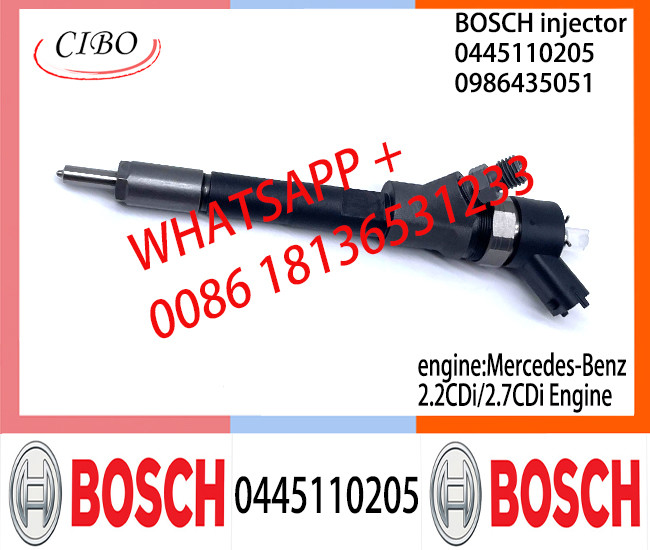 BOSCH Common fuel Injector 0445110205 0986435051 0445110206 0986435052 A6130700987 for Mercedes-Benz 2.2CDi/2.7CDi
