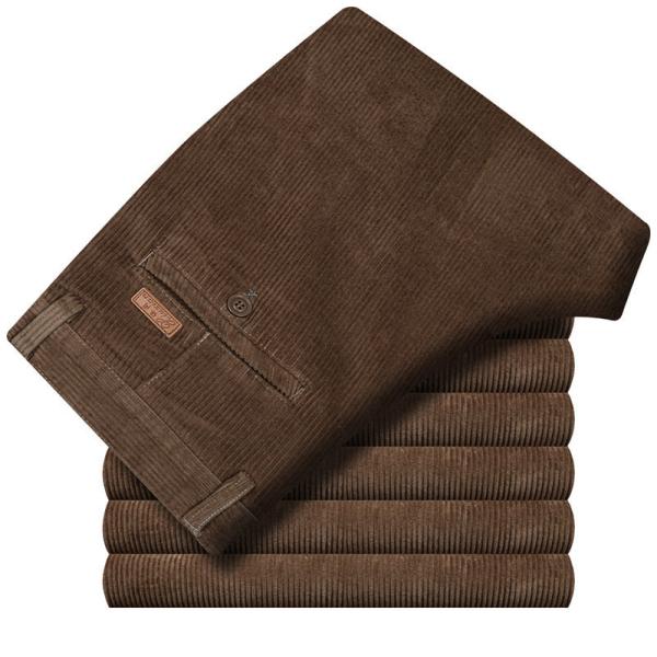 Custom Logo Made Men's 100% Cotton Corduroy Trousers Business Straight Pants for