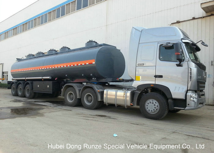 30-45CBM Chemical Tanker Truck 3 Axles For Hydrochloric Acid , Ferric Chloride Delivery