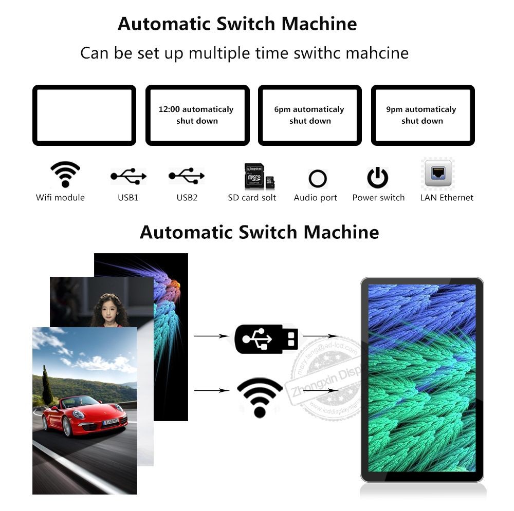 Panel Type TFT LCD Screen LED Light 19inch Smart Touch Screen Table Stand For Restaurants