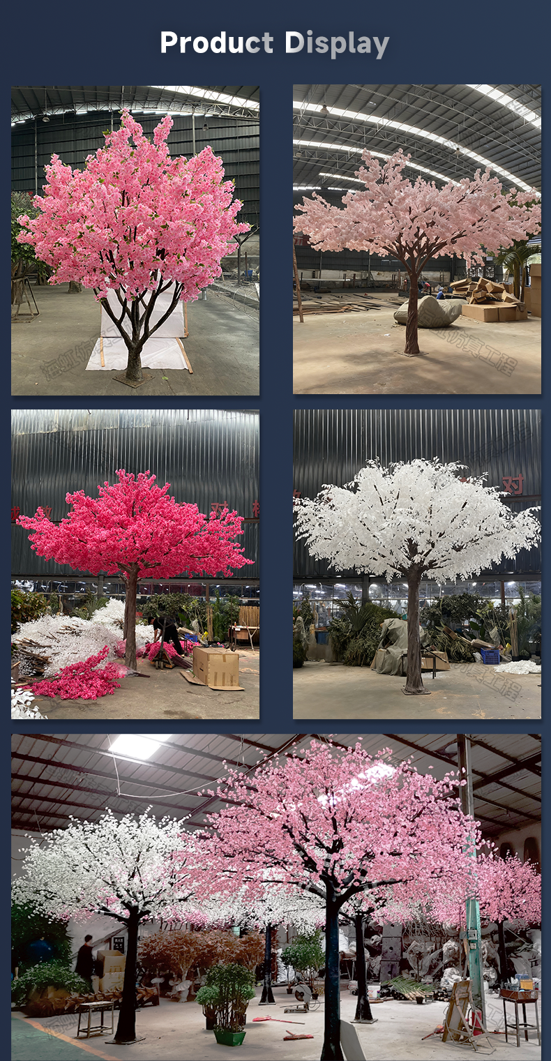 3m-6m LED Lights Artificilal Cherry Flowers Tree Customize Indoor Sakura Faux Decor Tree Big Artifical Blossom Trees for Wedding