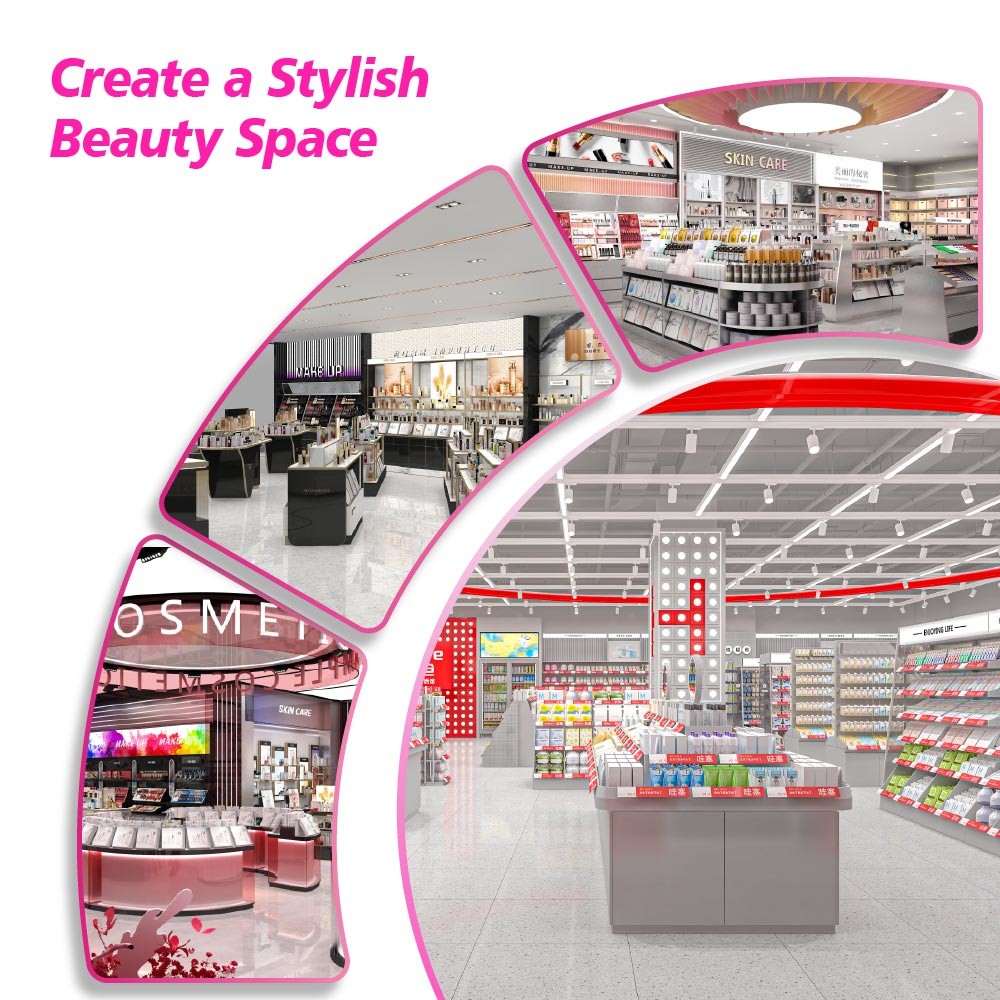 KLNS-R1 Versatile Display Spaces Skincare Display Cabinet with LED Strip Lights