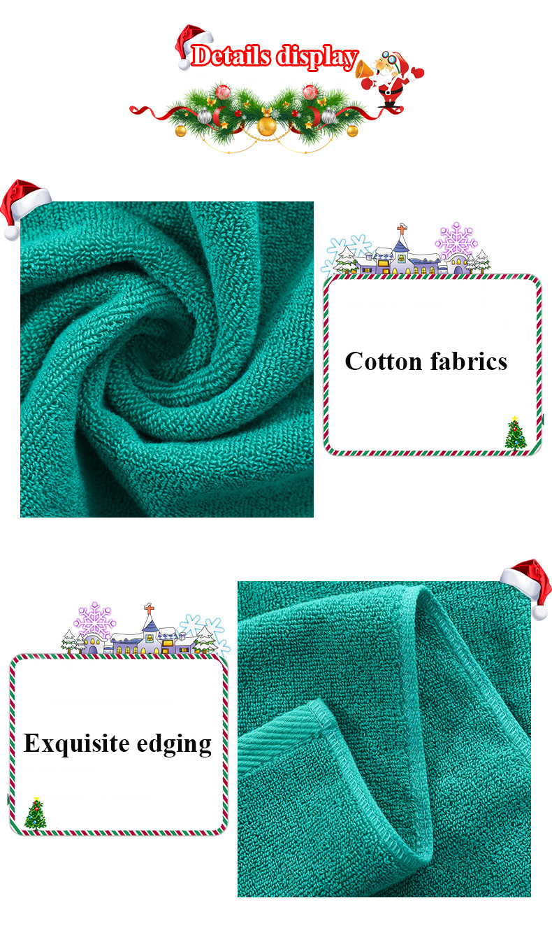 Christmas Gift Box 100% Cotton Towel Set with Knitted Design and Custom Embroidery