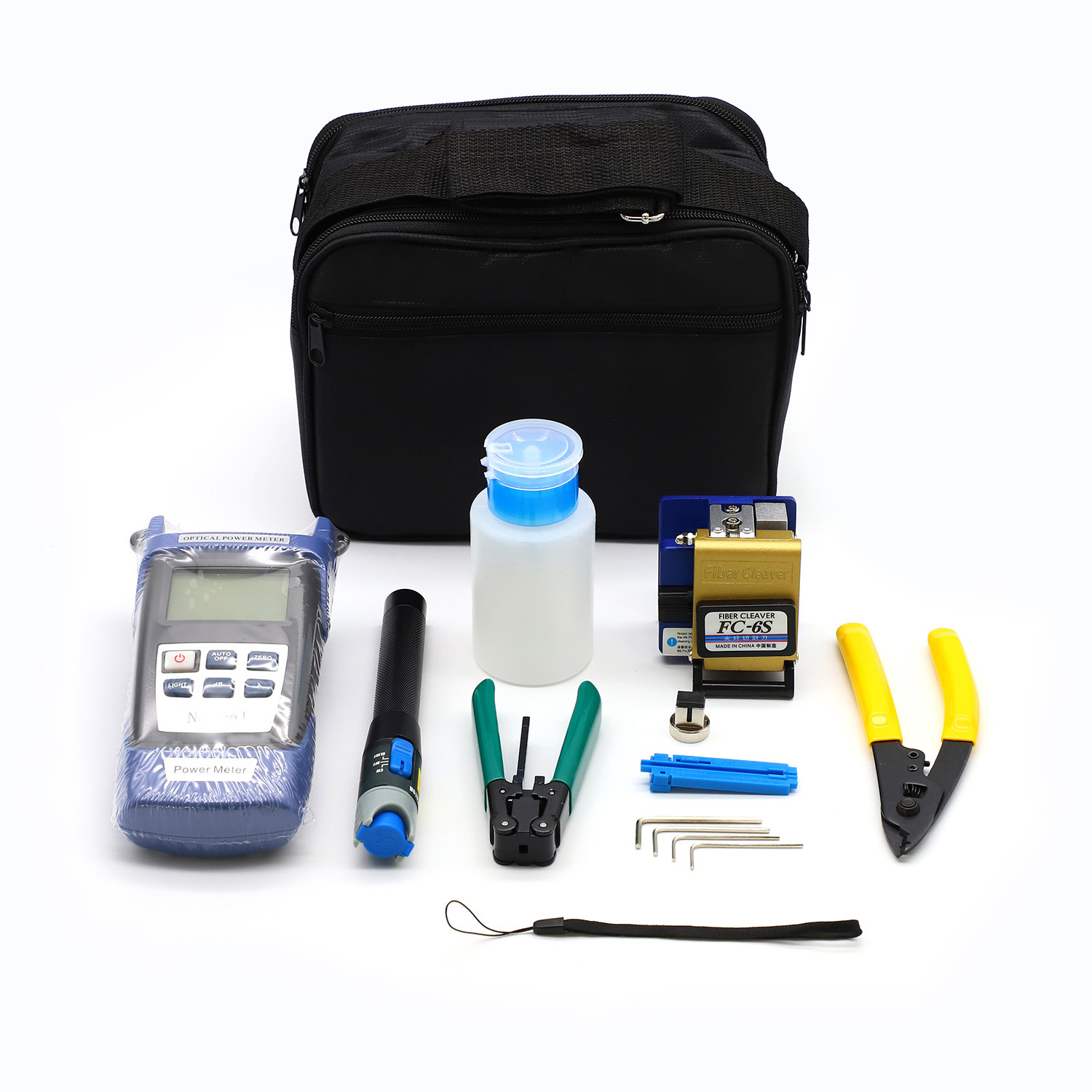 Ftth Fiber Optic Tool Kit 9 Pcs Black