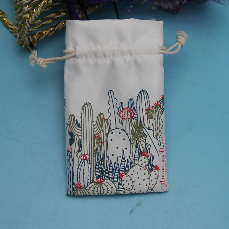 Gift Mini Cotton Drawstring Bags , 10 X 15cm Custom Cotton Drawstring Bags