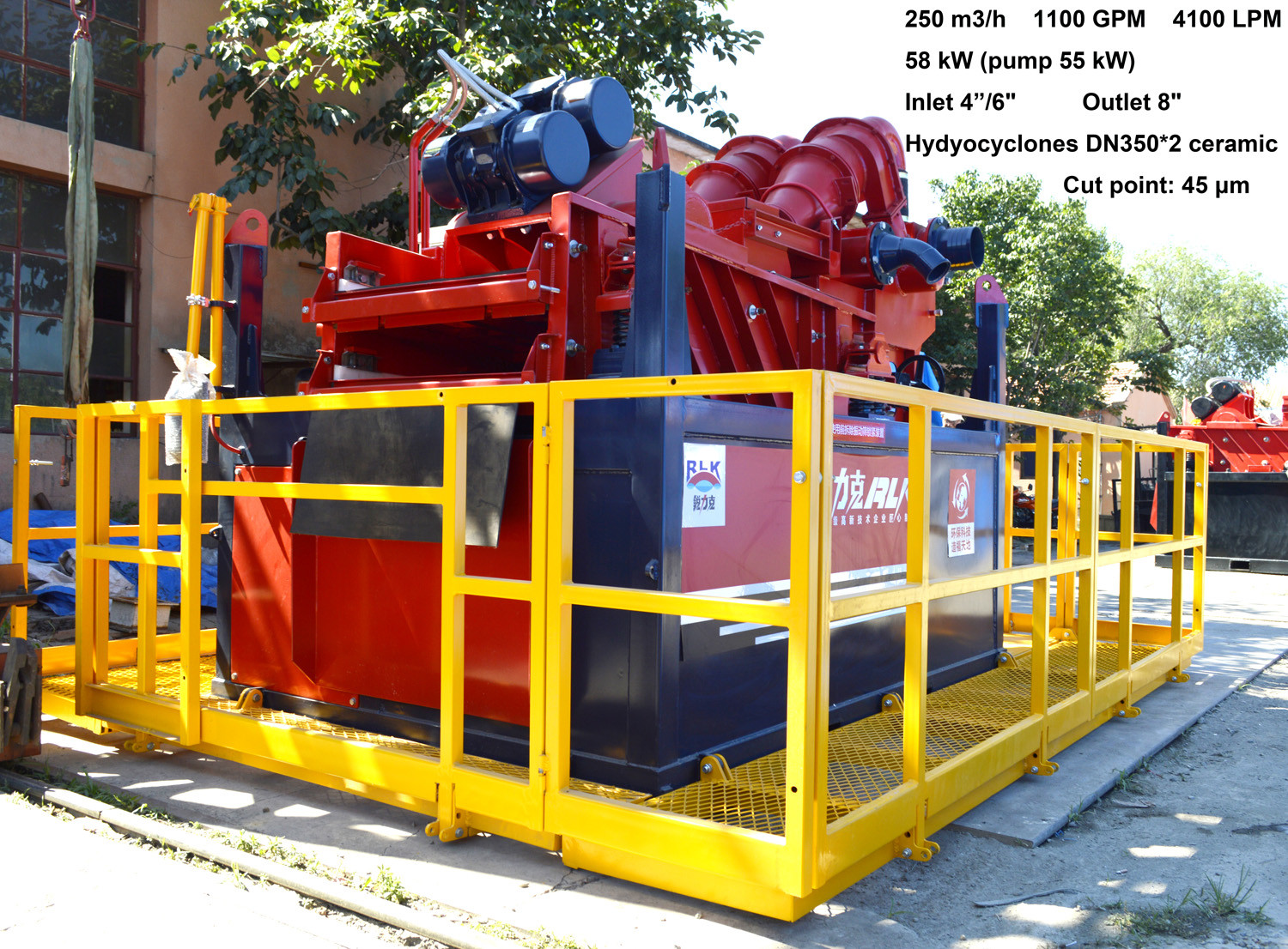 250m3 Customized Mud Desilter and Desander with Vibrating Motor OLI for Drilling