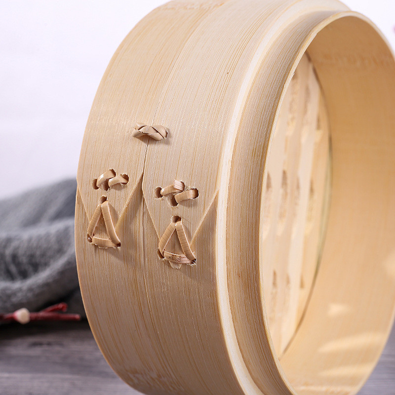 Sustainable 2 Layers Handmade Bamboo Steamer , Steaming Kitchen Dumpling Basket Steamer