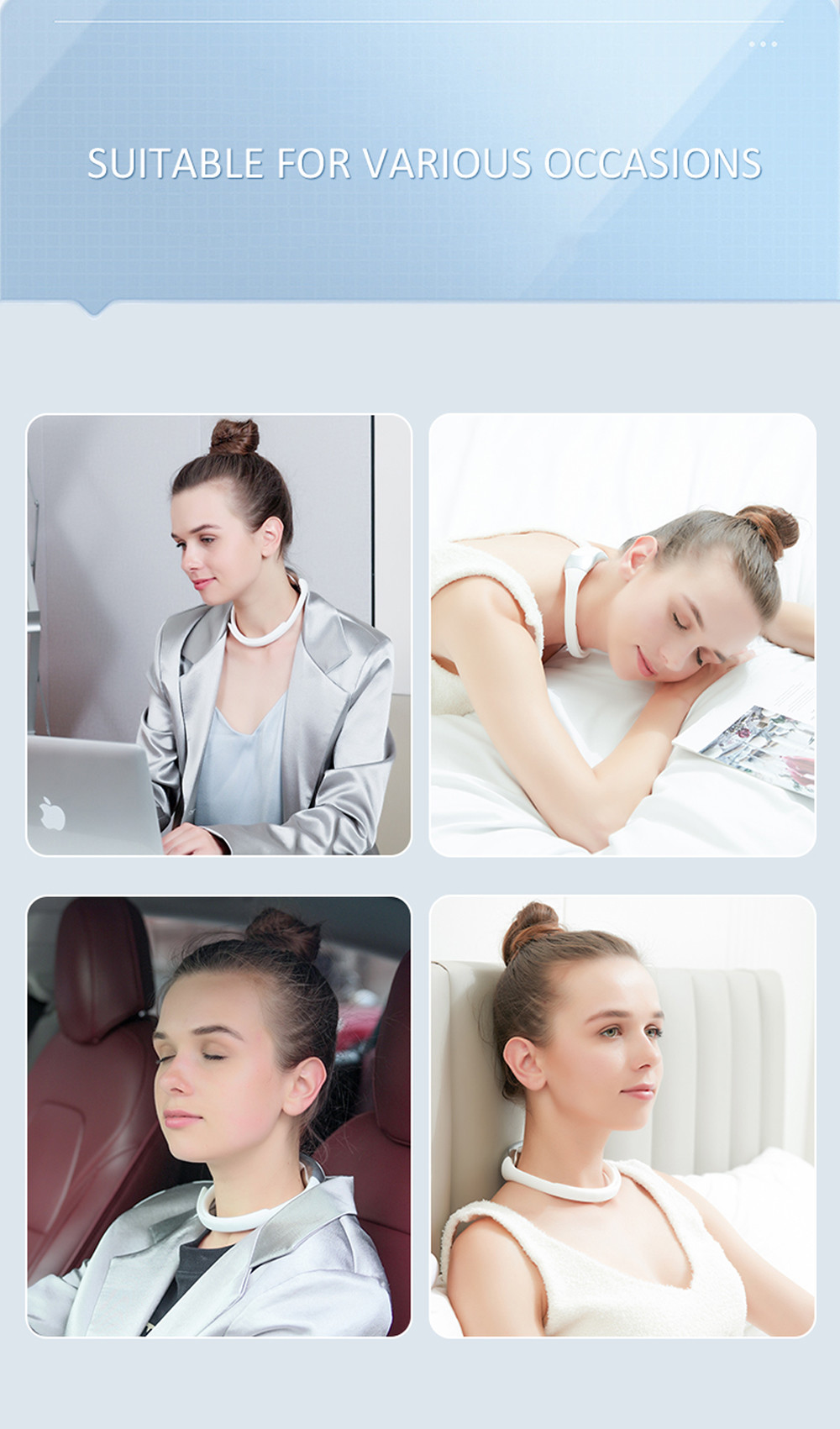 OEM Electric Neck Back Shoulder Warmer Relax Massage Relieve Neck Pain TENS Shiatsu Deep Kneading Mini Neck Massager