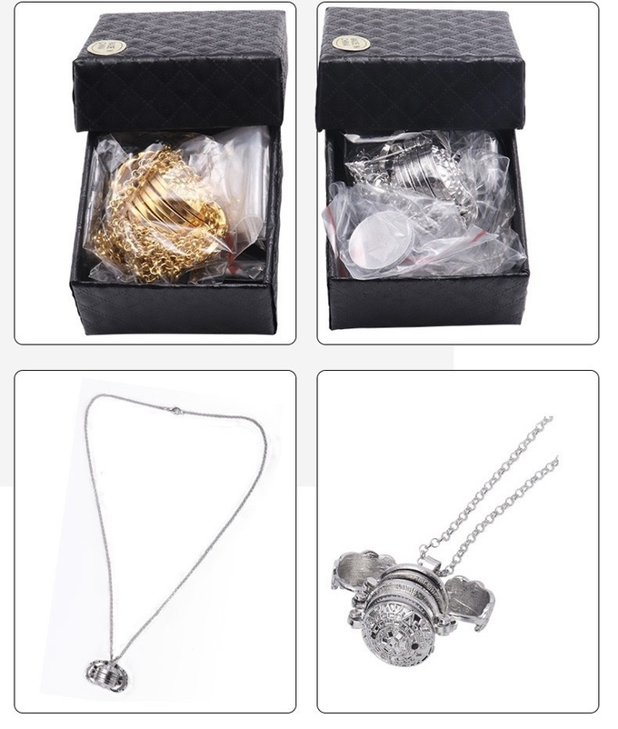 Multi-Layer Sublimation Photo Box Necklace With Angel Wings DIY Memory Album Box For Sublimation Printing