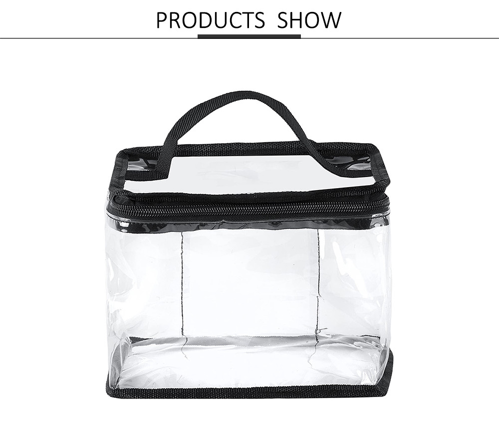 Transparent PVC Cosmetics Toiletry Bag with Top Handle for Toiletries