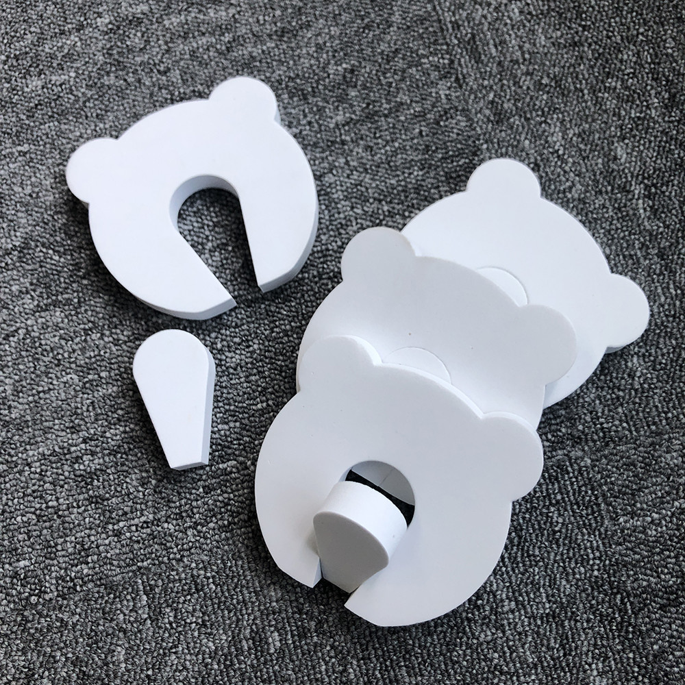 EVA Foam White Door Stop Stopper Wall Mounted Jammer Finger Protect