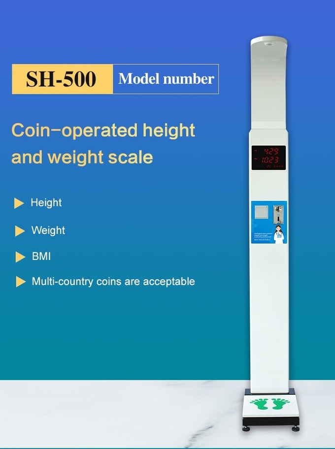 Coinoperated Pharmacy Height Weight Measuring Scale Ultrasonic