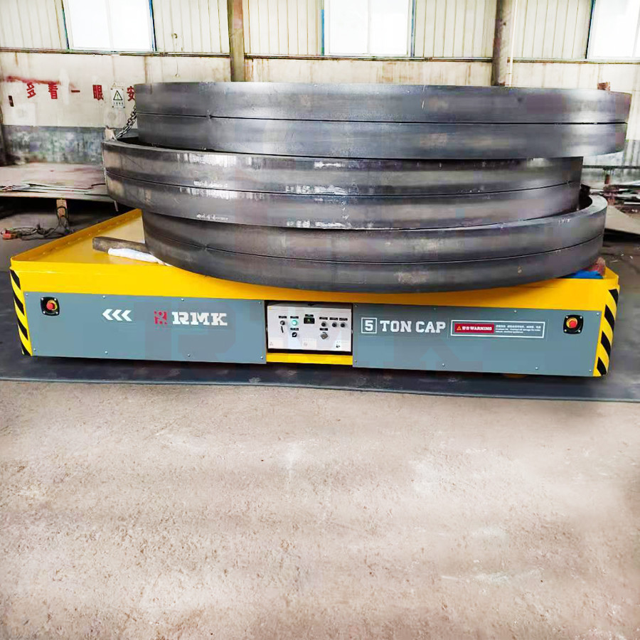 Steel Billet Electric Battery Transfer Trolley 5T For Sandblasting Room