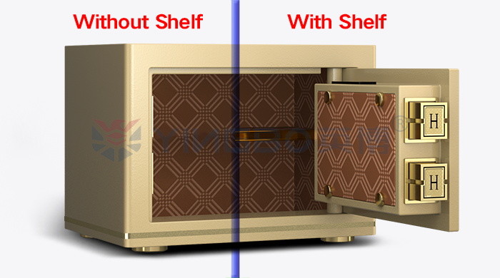 Dual Alarm Office Safe Box H250mm Solid Steel Biometric Fingerprint Lock
