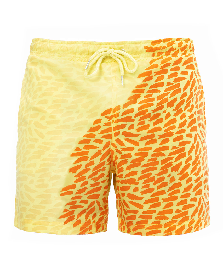 Picture Shows Men's Color Changing Quick Dry Beach Shorts for Surfing and Swimming
