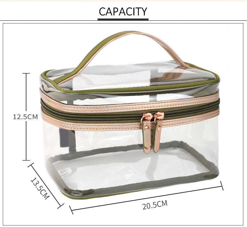 Clear PVC Travel Handle Transparent Cosmetic Bag