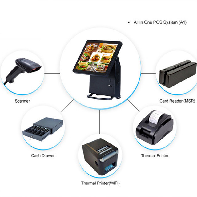 Pos Touch Screen Monitor With Aluminium Alloy Housing , 2 * 20 VFD Touch Screen Pos Terminal