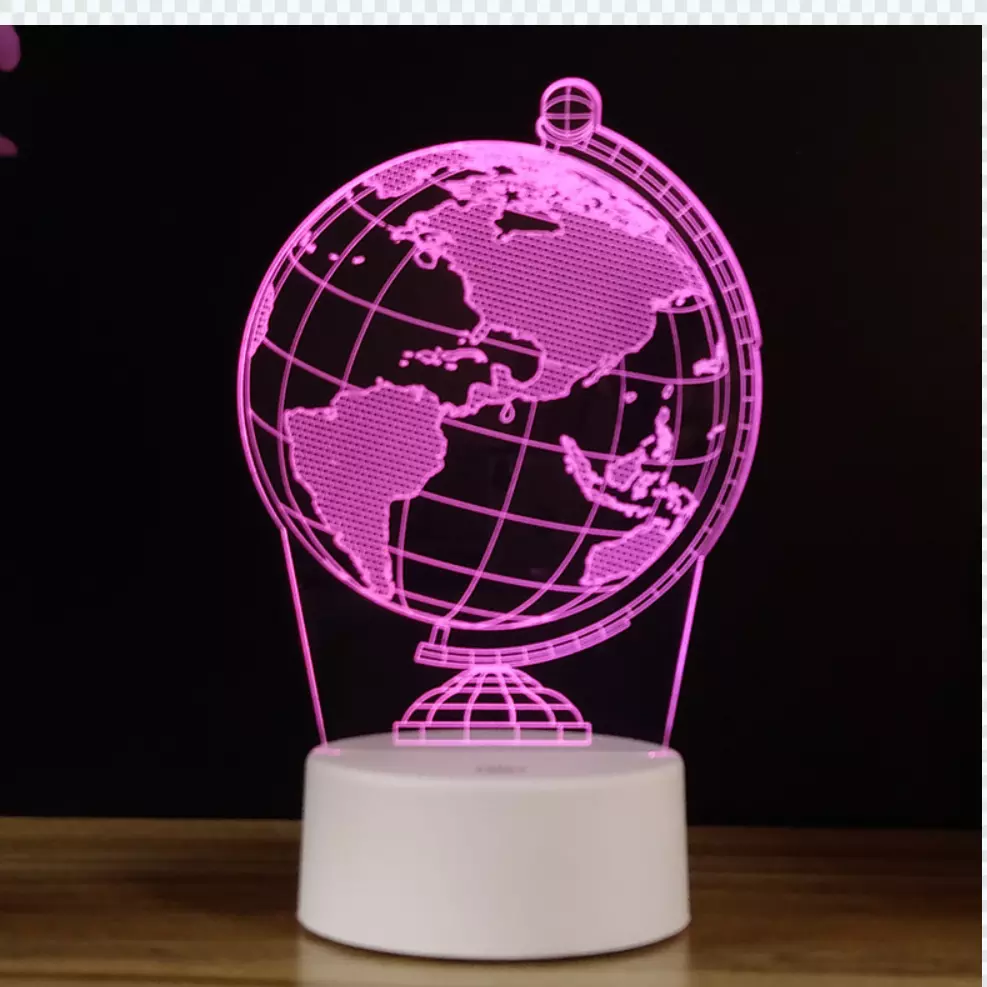 Yoga Cyan 3D Led Illusion Lamp Night Light Christmas Changeable Rohs