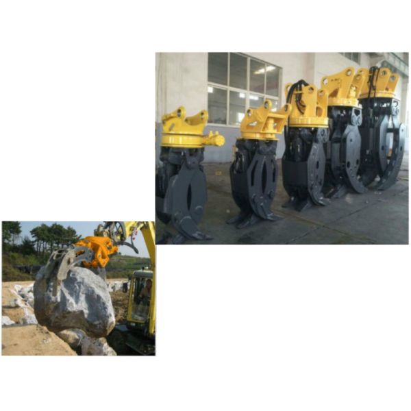 Rock Grapple Cat Excavator Attachments Large Open Dimension High Wear Resistance