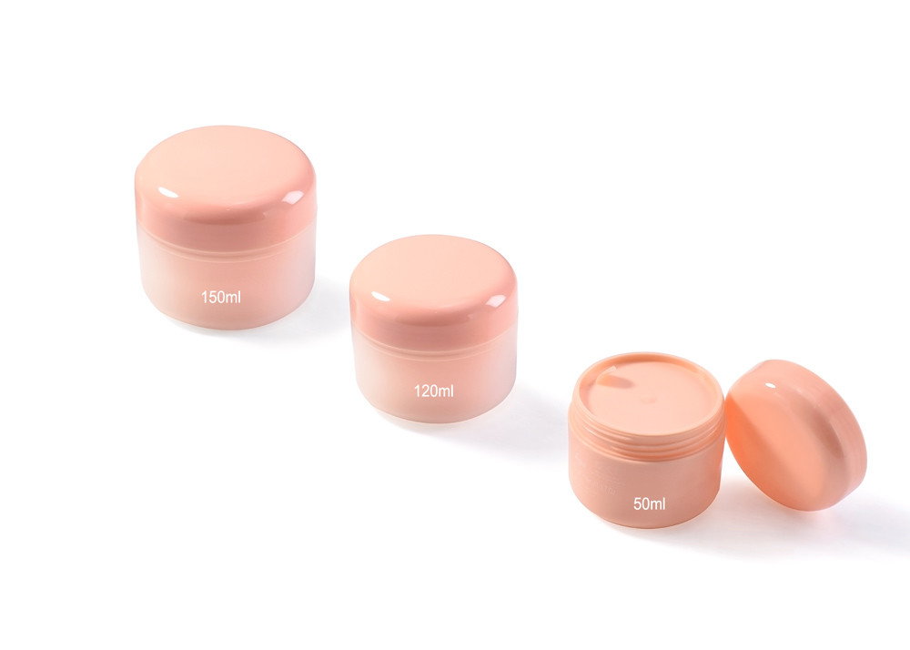 wholesale custom 50ml 100ml 150ml Round Plastic PP Double Wall Cosmetic Jars with Dome Lid Eco-Friendly Packaging