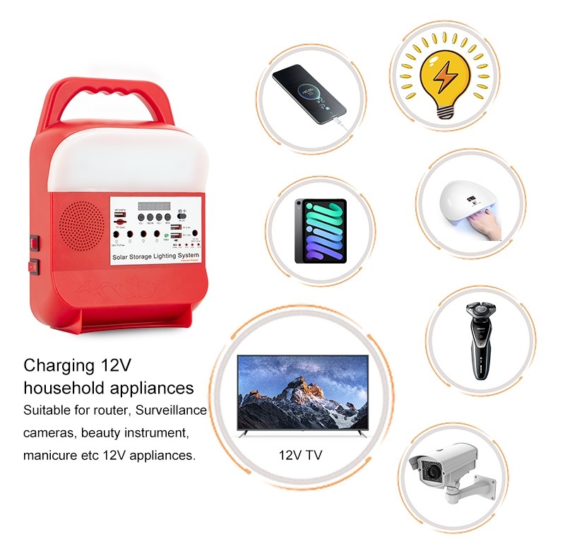 SRE-815A Solar Powered Lamps Light Led Bulb Portable Emergency Bbq Hiking 16W / 16V