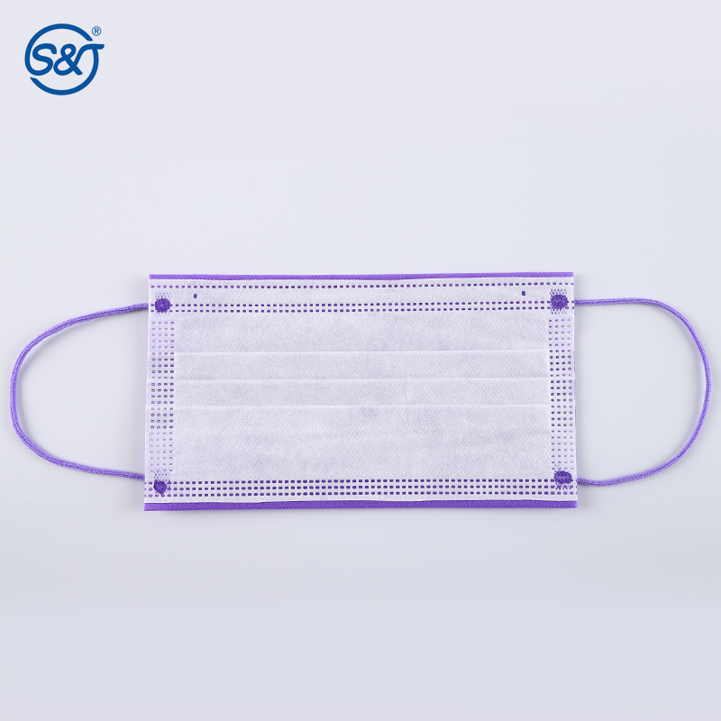4 Ply Medical Respirator Mask Disposable Sheet Mask Lavender Color Hospital Dental Clinic