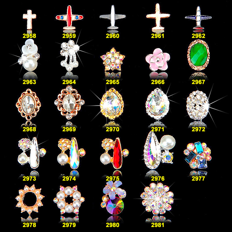 NEW Arrival jewelry nail art cabochons for nail art decoration - nail jewelry made with austrian oktant chaton, preciosa