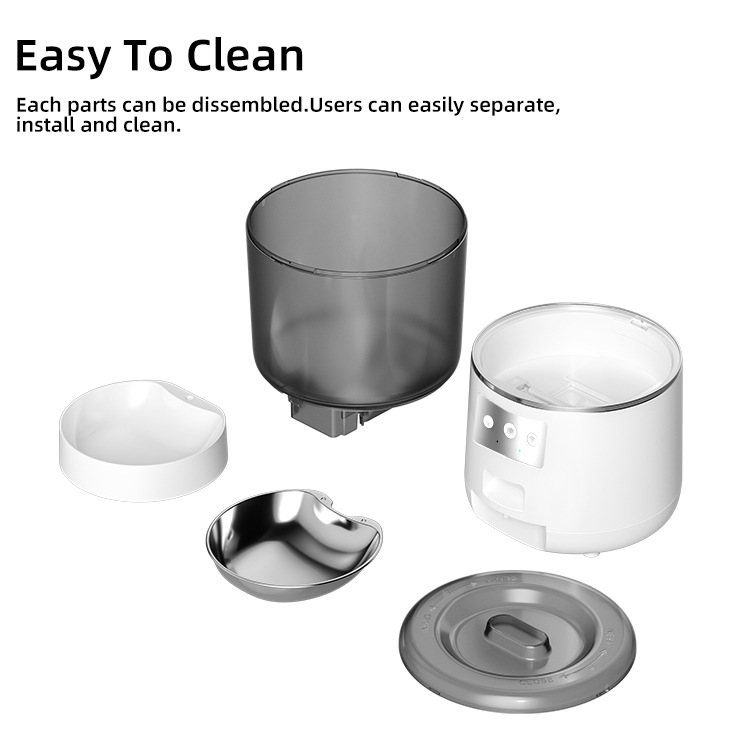 4L Automatic Pet Bowl Feeder Stainless Steel Self Feeding Cat Bowl