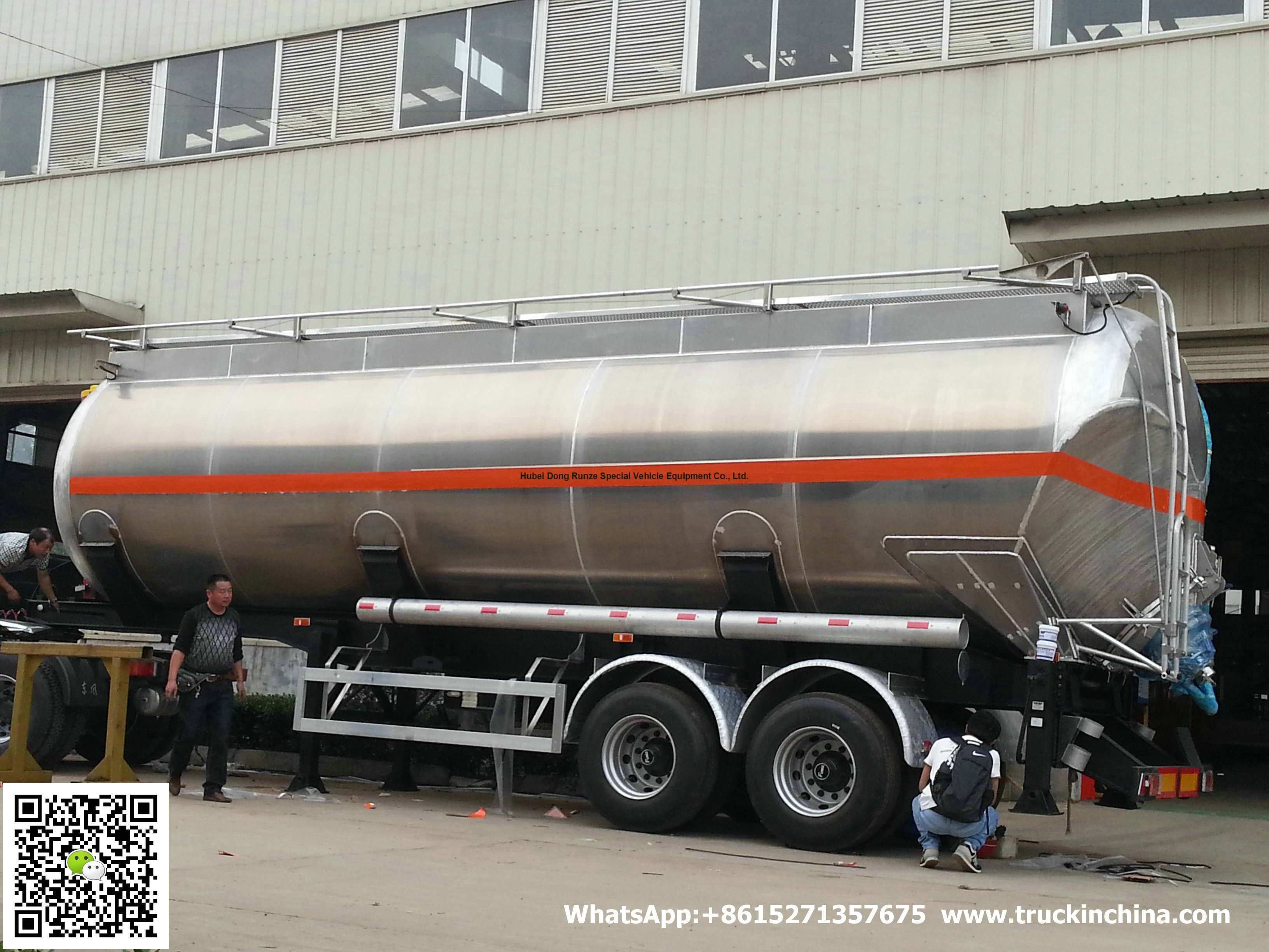 Aluminum Alloy Wheat Flour Bulk Tanker with Tipping Hydraulic Cylinder (6000USG-10000USG ）whApp:+8615271357675