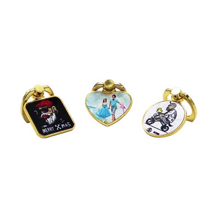 Custom Sublimation Mobile Phone Support With Keyring Mobile Phone Ring Holder For Sublimation
