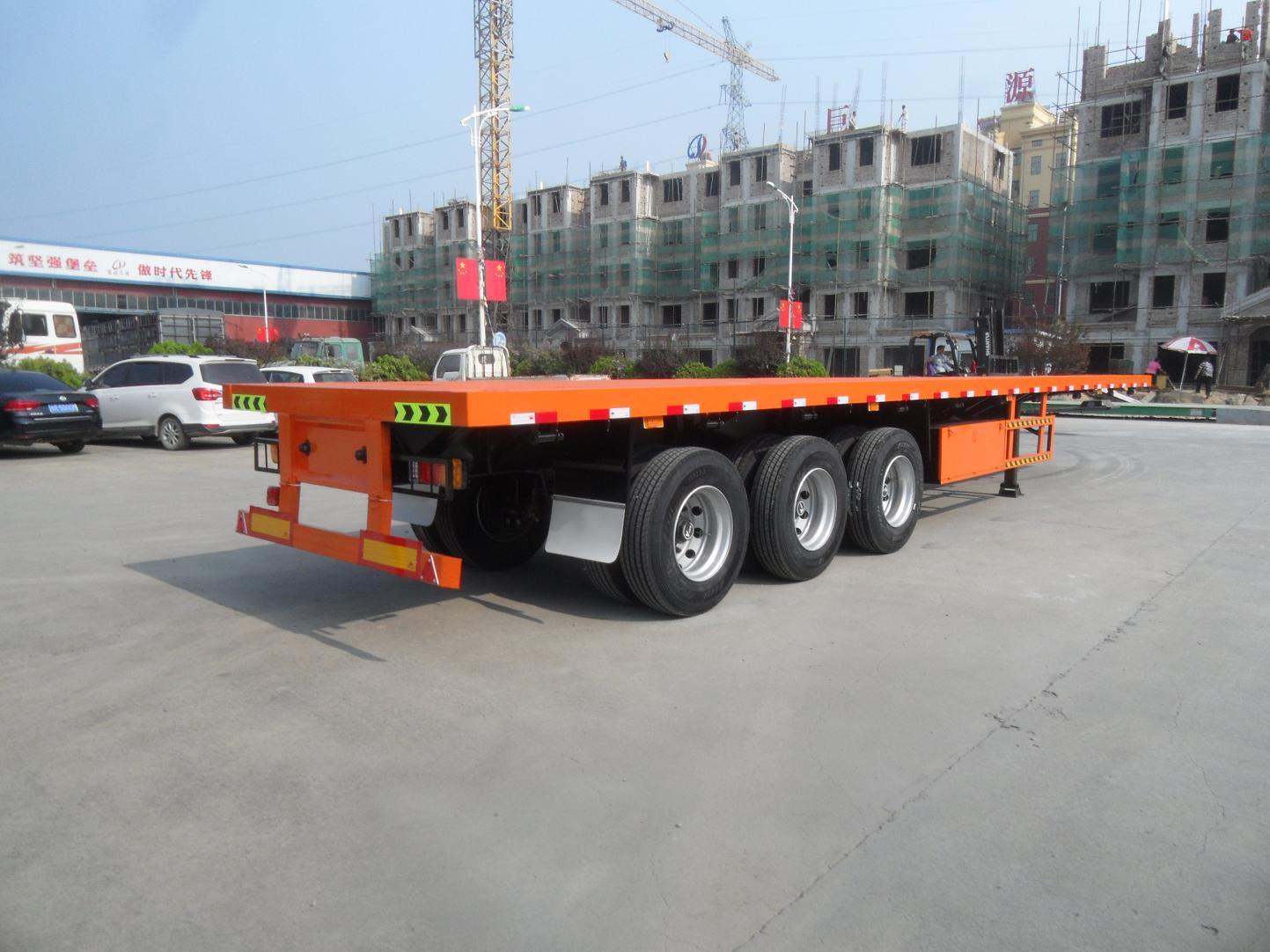 40ft Container Platform Flatbed Semi-Trailer with Front Wall in Heavy Duty Design